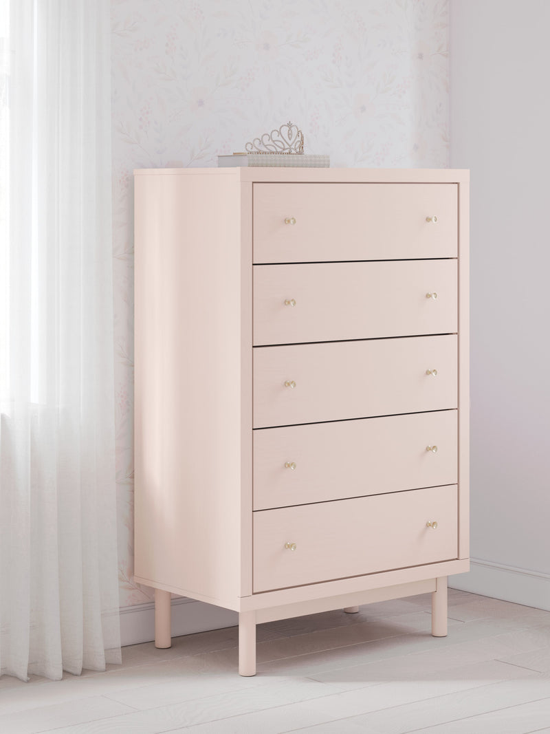 Wistenpine - Blush - Five Drawer Chest