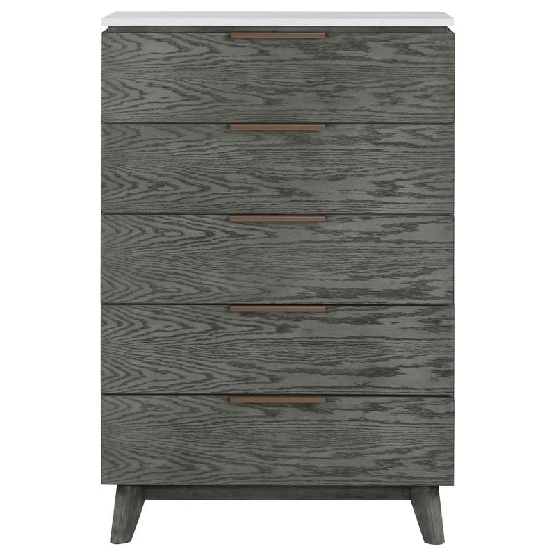 Nathan - 5-Drawer Bedroom Chest - Gray