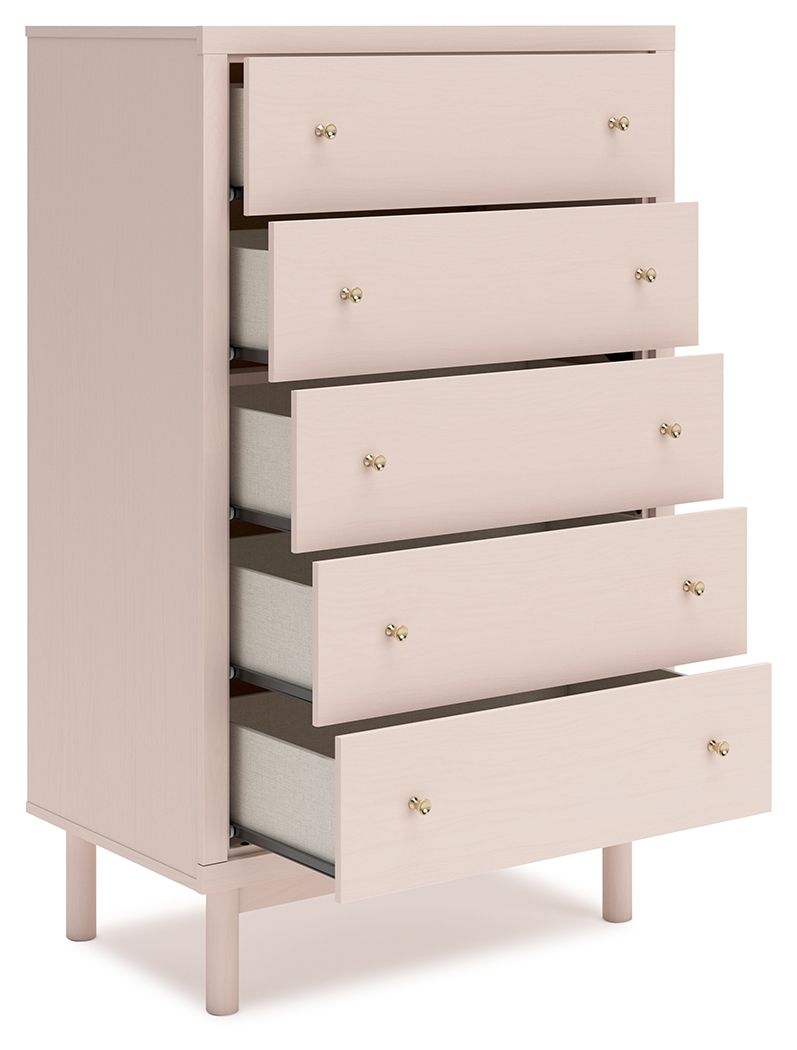 Wistenpine - Blush - Five Drawer Chest