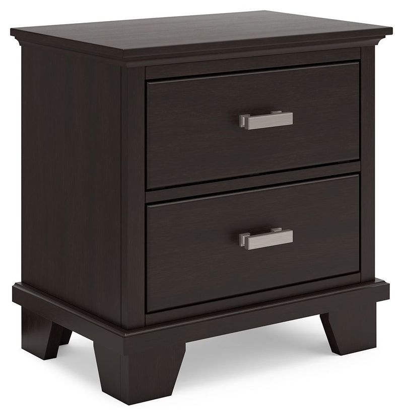 Covetown - Dark Brown - Two Drawer Night Stand