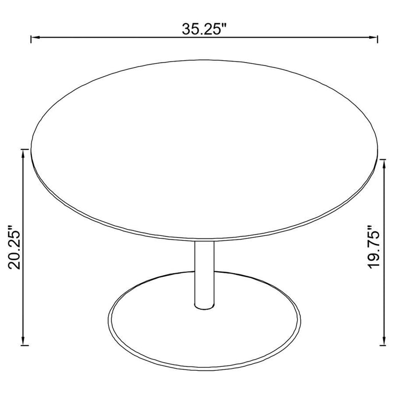 Ganso - Round Metal Coffee Table With Tempered Glass Top - Black