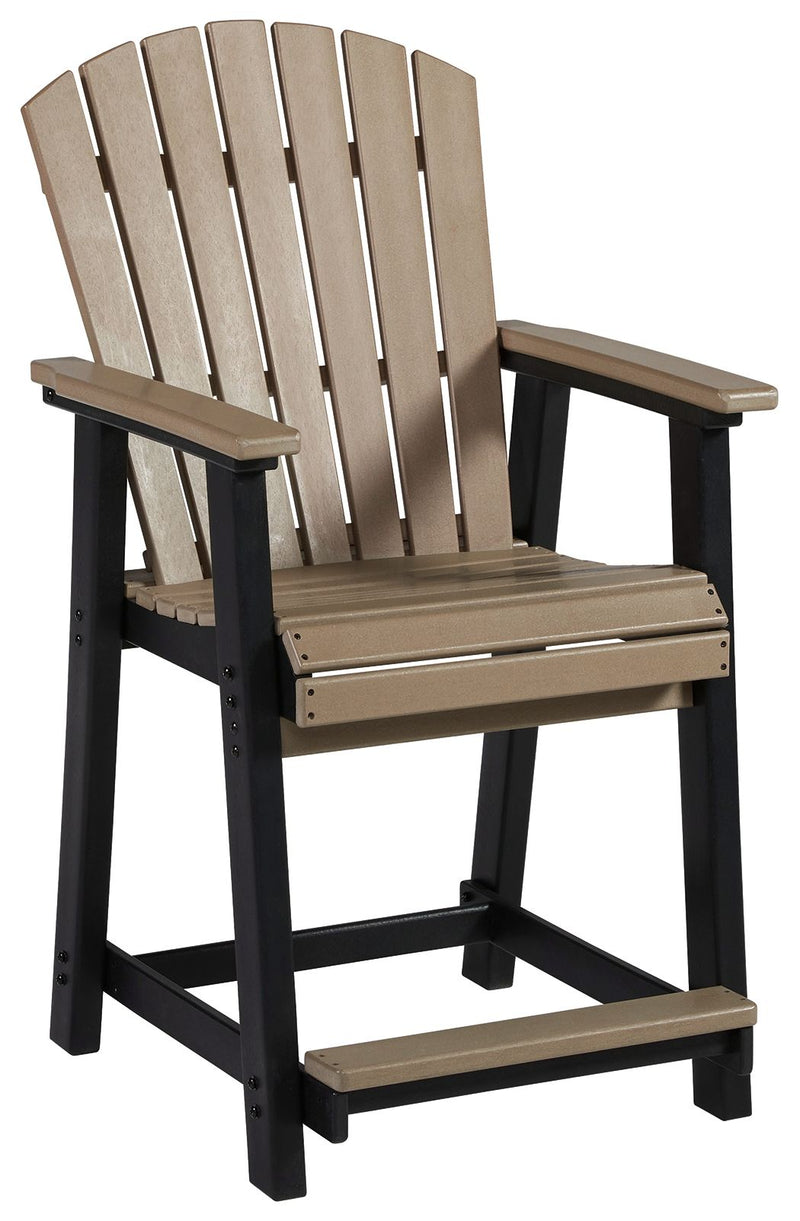 Fairen Trail - Black / Driftwood - Barstool (Set of 2)