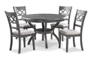 CORI ROUND DINING 5 PC SET-GRAY