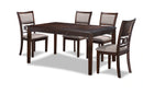 GIA 60" DINING TABLE+CHAIRS (5 PCS/CTN) -CHERRY