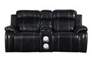 FUSION CONSOLE LOVESEAT W/SPEAKER & PWR FTRST-EBONY