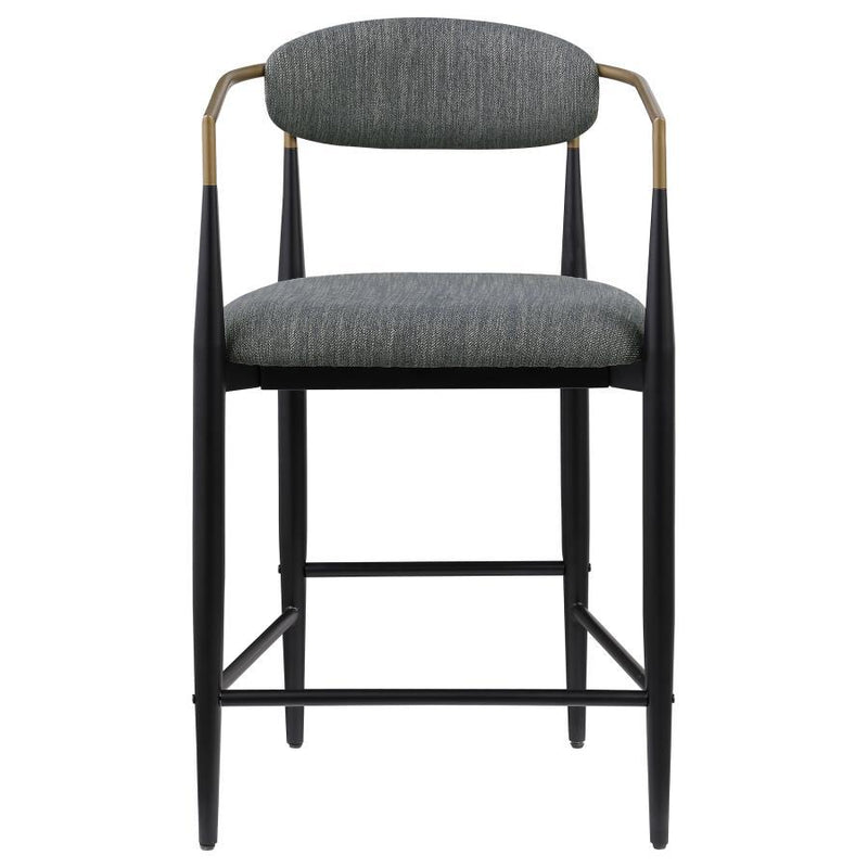 Tina - Metal Counter Height Bar Stool With Upholstered Back And Seat (Set of 2)