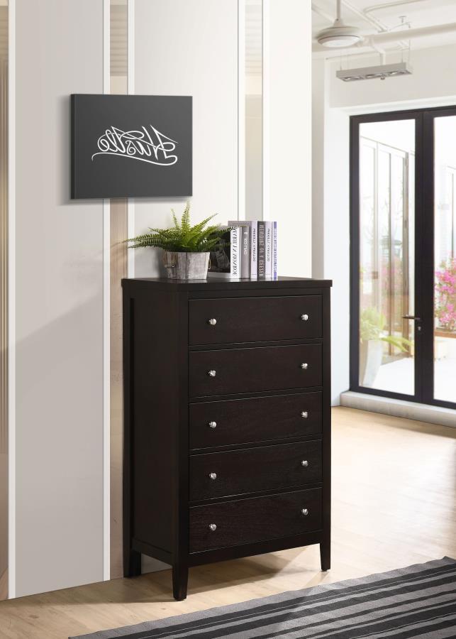 Carlton - 5-Drawer Bedroom Chest - Cappuccino