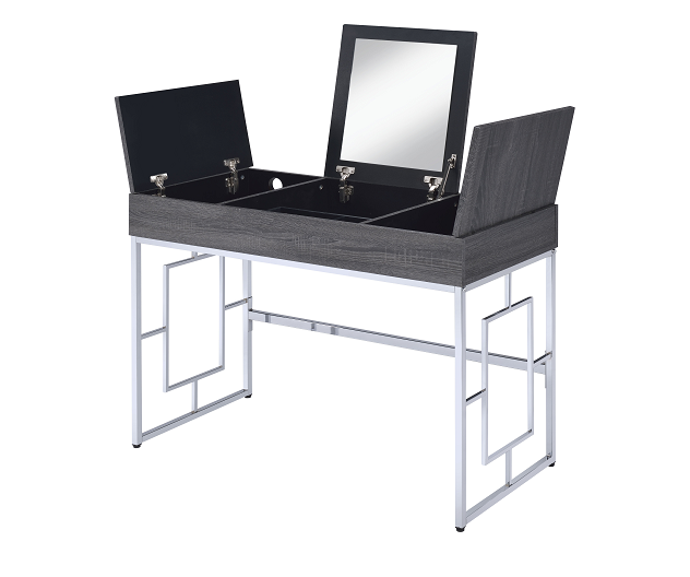 Saffron Black Oak & Chrome Vanity Desk image