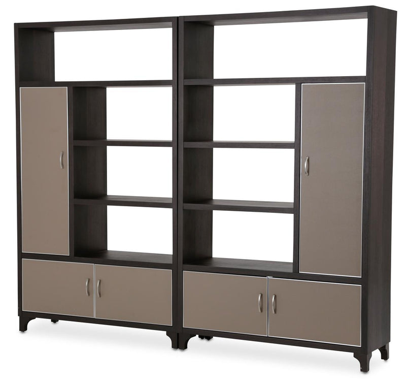 21 Cosmopolitan Left Bookcase in Taupe/Umber