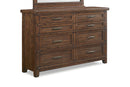 New Classic Furniture Fairfax 8 Drawer Dresser in Medium Oak