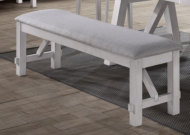 New Classic Furniture Maisie Bench in White Brown