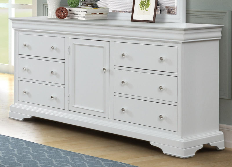 New Classic  Furniture Versaille 6 Drawers Dresser in White