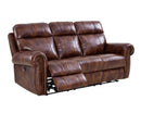 New Classic Roycroft Power Recliner Sofa in Pecan
