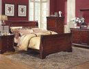 New Classic Versaille Eastern King Sleigh Bed in Bordeaux