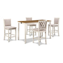 AMY 60" COUNTER TABLE+CHAIRS W/STG (5 PC) -2 TONE BISQUE