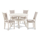 AMY 5PC ROUND DINING SET- BISQUE
