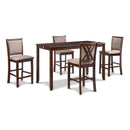 AMY 60" COUNTER TABLE+CHAIRS W/STG (5 PC) -CHERRY