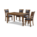 GIA 60" DINING TABLE+CHAIRS (5 PCS/CTN) -BROWN