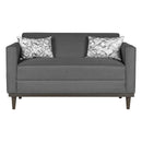 AIDEN LOVESEAT W/2 THROW PILLOWS-SILVER GRAY