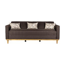 AIDEN SOFA W/3 THROW PILLOWS-CHOCOLATE