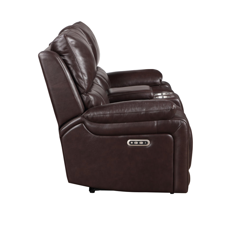 CICERO CONSOLE LOVESEAT W/ PWR FR & HR-BROWN