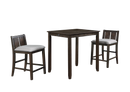 HESTON 36" STORAGE COUNTER TABLE SET W/2 CHAIRS-CHERRY