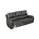 LINTON LEATHER SOFA W/ PWR FR-GRAY