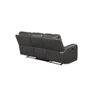 LINTON LEATHER SOFA W/ PWR FR-GRAY