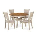 MITCHELL 5 PC DINING SET-TWO TONE BISQUE/BROWN