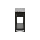 NOAH END TABLE WITH DRAWER-BLACK W/ FAUX MARBLE TOP