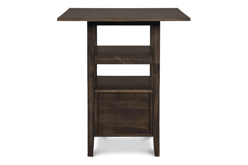 DERBY COUNTER TABLE & 4 STOOLS (SET) - CHOCOLATE