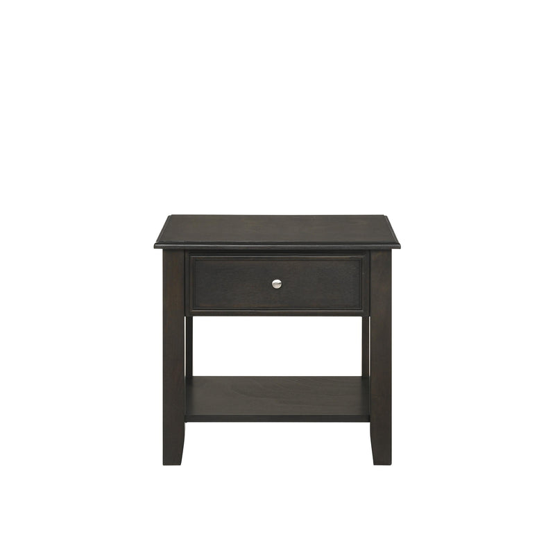 EVANDER END TABLE WITH DRAWER-ESPRESSO