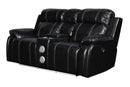 FUSION CONSOLE LOVESEAT W/SPEAKER & PWR FTRST-EBONY