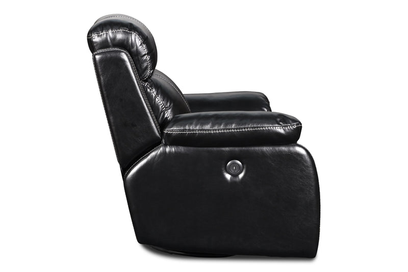 FUSION SWIVEL GLIDER RECLINER W/PWR FTRST-EBONY