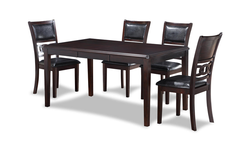 GIA 60" DINING TABLE+CHAIRS (5 PCS/CTN) -EBONY