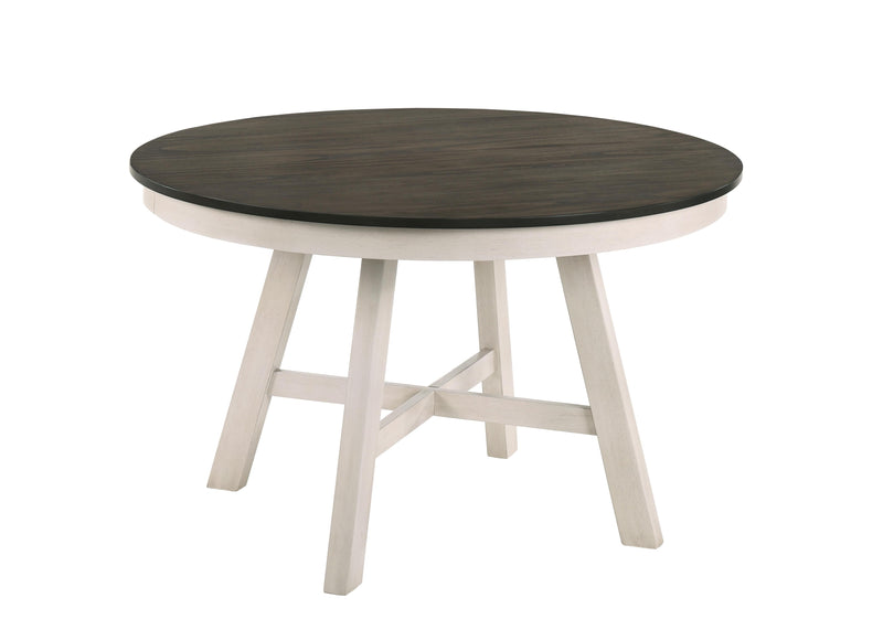 MAISIE ROUND TABLE-WHITE/BROWN