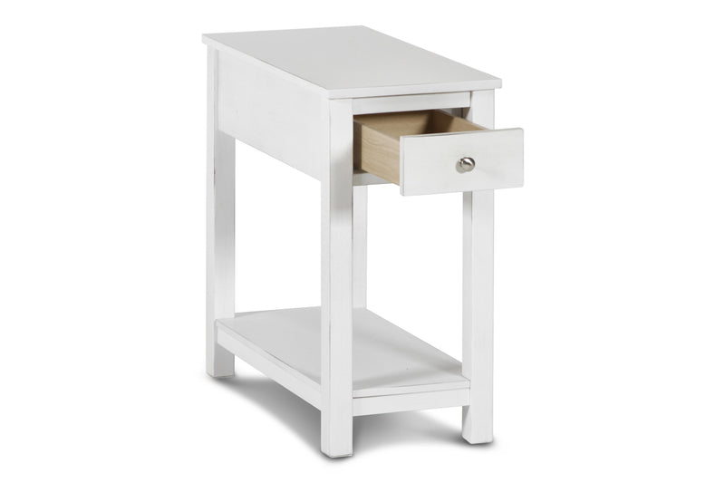 NOAH END TABLE WITH DRAWER-WHITE