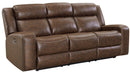 New Classic Furniture Atticus Dual Recliner Sofa with Power Footrest in Mocha
