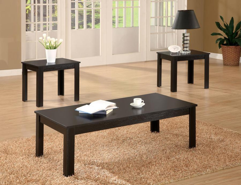 Elias - 3 Piece Engineered Wood Coffee Table Set - Black