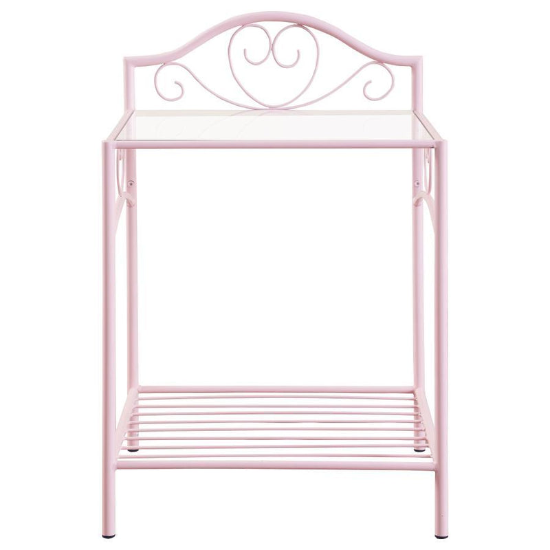 Massi - Metal 1-Shelf Nightstand - Powder Pink