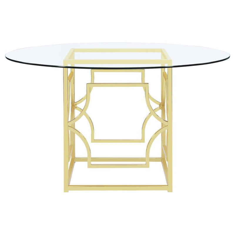 Starlight - Round Glass Top Metal Dining Table