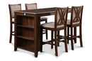AMY 60" COUNTER TABLE+CHAIRS W/STG (5 PC) -CHERRY