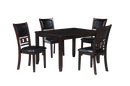 GIA 5PC 48" RECT. DINING TABLE & 4 CHAIRS-EBONY