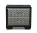 New Classic Furniture Luxor 2 Drawer Nightstand in Black/Silver