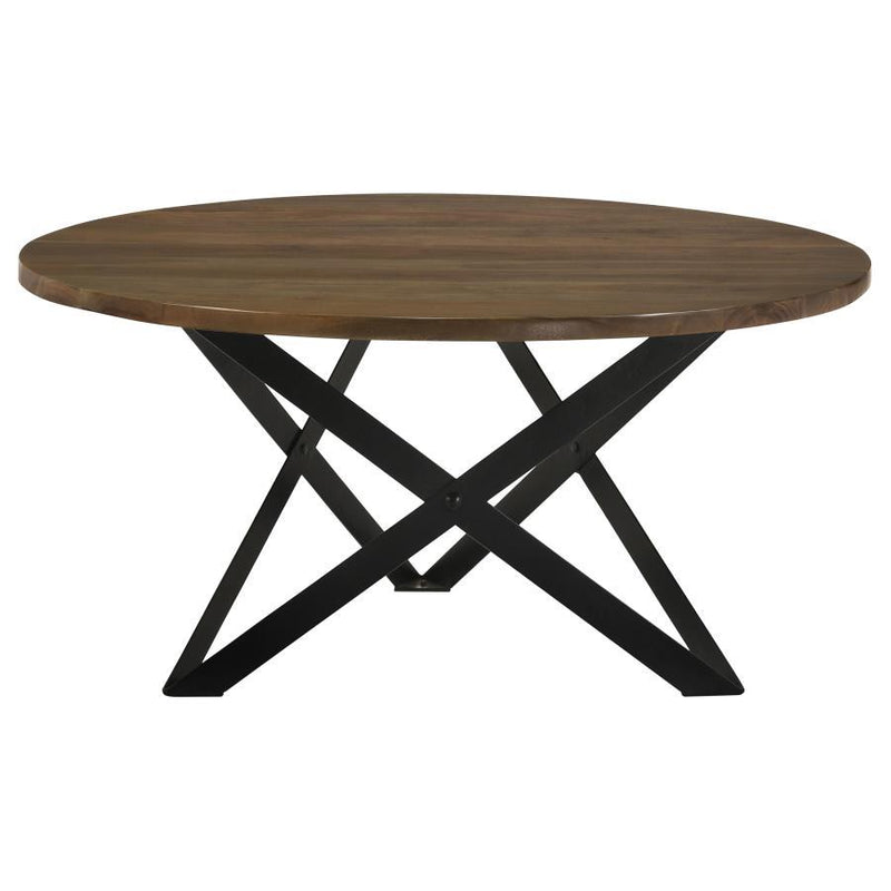 Zack - Round Coffee Table - Smokey Gray And Black