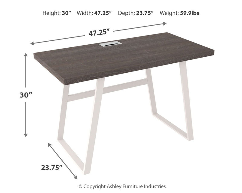 Dorrinson - White / Black / Gray - Home Office Desk