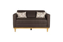 AIDEN LOVESEAT W/2 THROW PILLOWS-CHOCOLATE