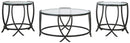 Tarrin - Black - Occasional Table Set (Set of 3)