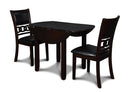 GIA 42" DINING DROP LEAF TABLE W/2 CHAIRS-EBONY