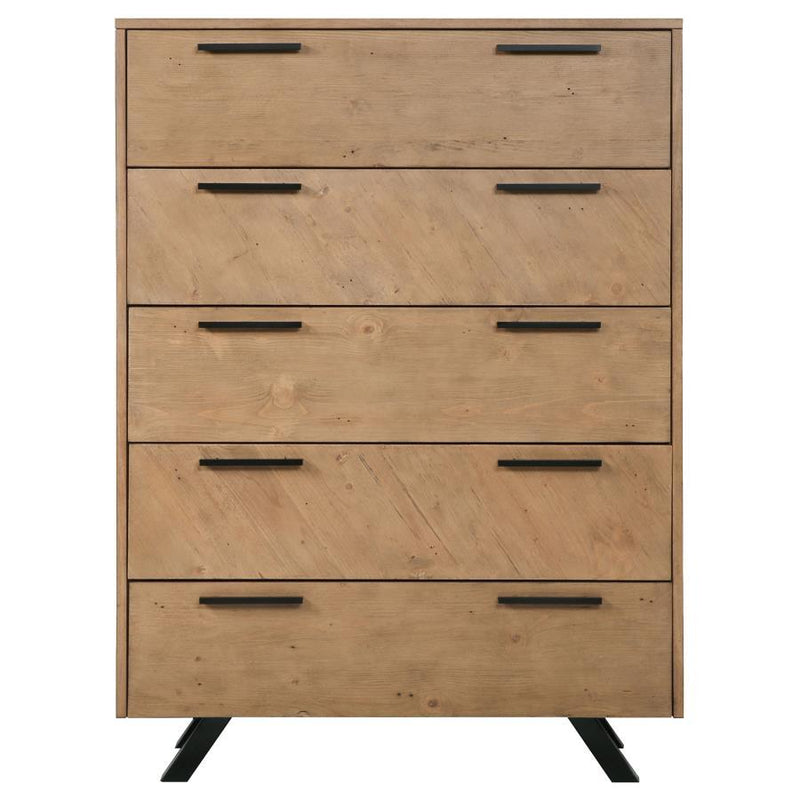 Taylor - 5-Drawer Bedroom Chest - Light Honey Brown